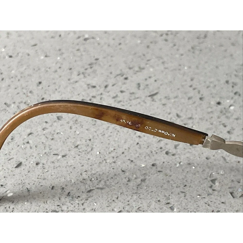 Joan Collins 9731 Gold Brown Eyeglasses FRAMES ONLY 52-16-135 oval full rim